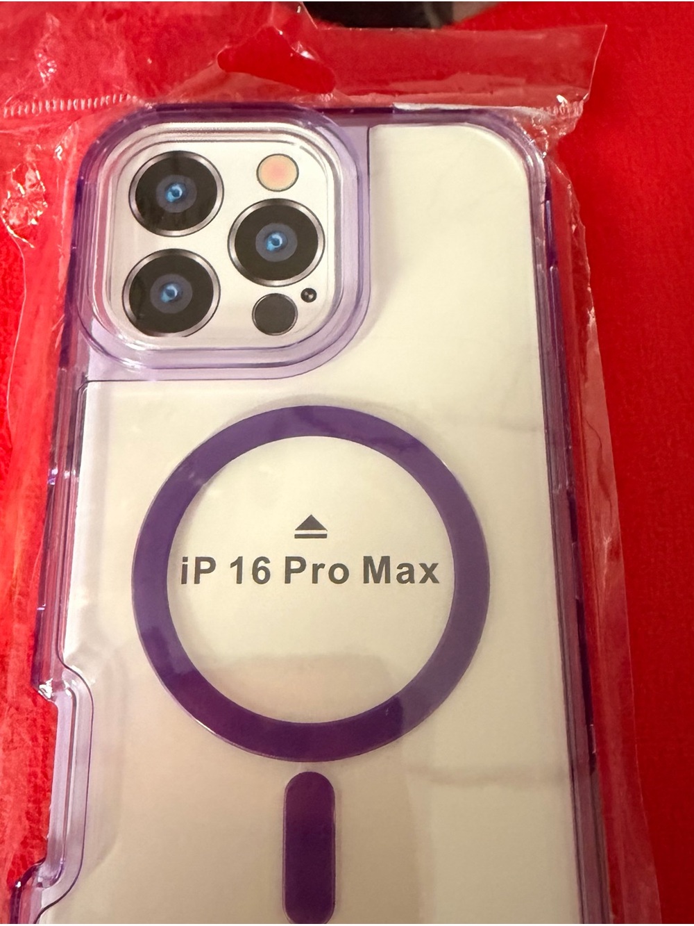 Purple iP 16 Pro Max Magnetic Clear Case